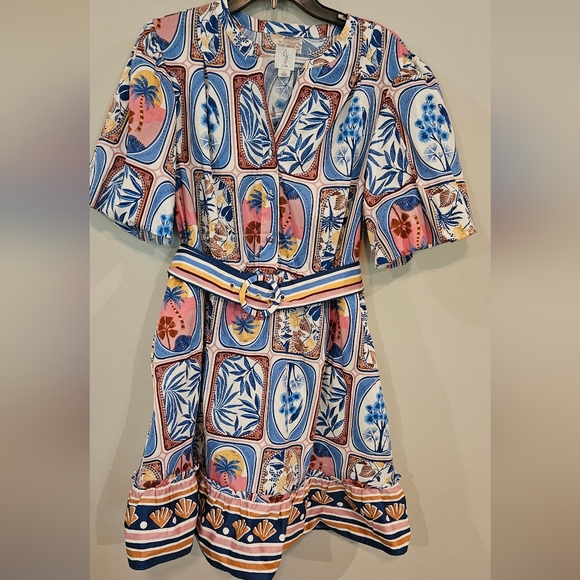 Joie Dresses & Skirts - NWOT Joie Dress: Size- 12: Tropical Print: Balloon Sleeve: Belted